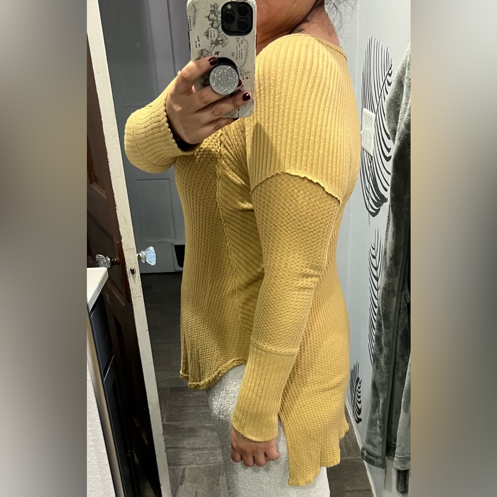 FREE PEOPLE Ventura Waffle Print Top - Picture 7 of 7